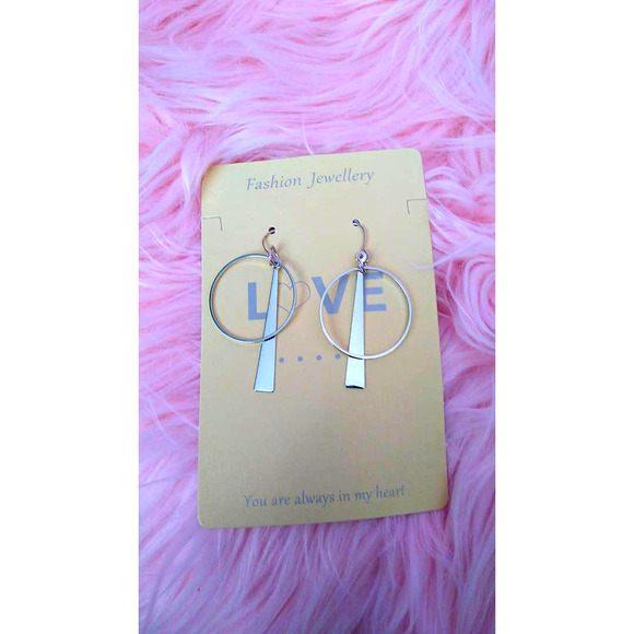 Love Geometric Circles Earrings - Picture 1 of 3